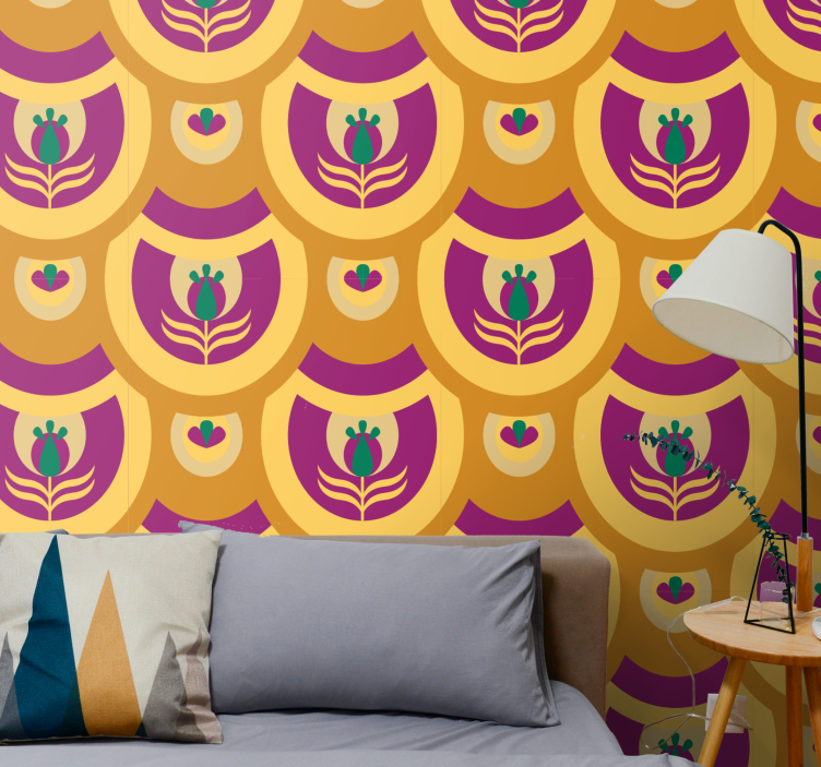 예술적 벽지 꽃무늬 엠블럼 디자인 - TenStickers