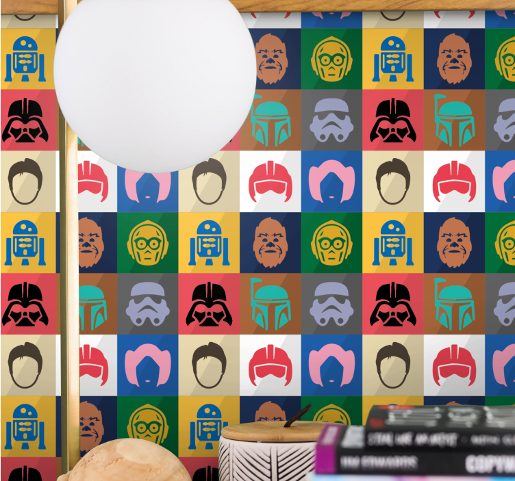 예술적 벽지 아이코닉 캐릭터 그리드 - TenStickers