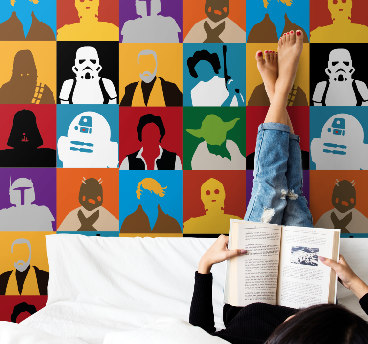 예술적 벽지 아이코닉한 실루엣 - TenStickers