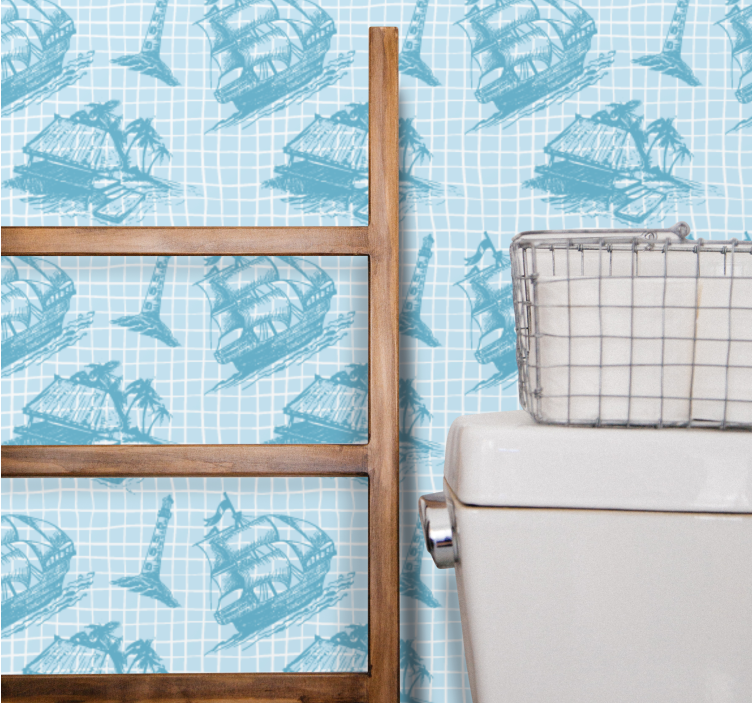 예술적 벽지 해상 스케치 - TenStickers