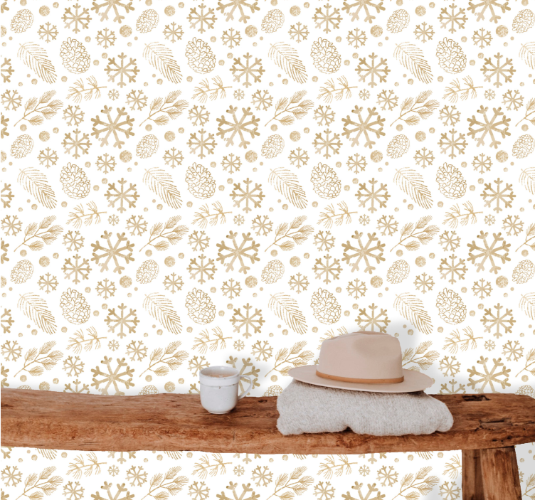 예술적 벽지 솔방울 패턴 - TenStickers