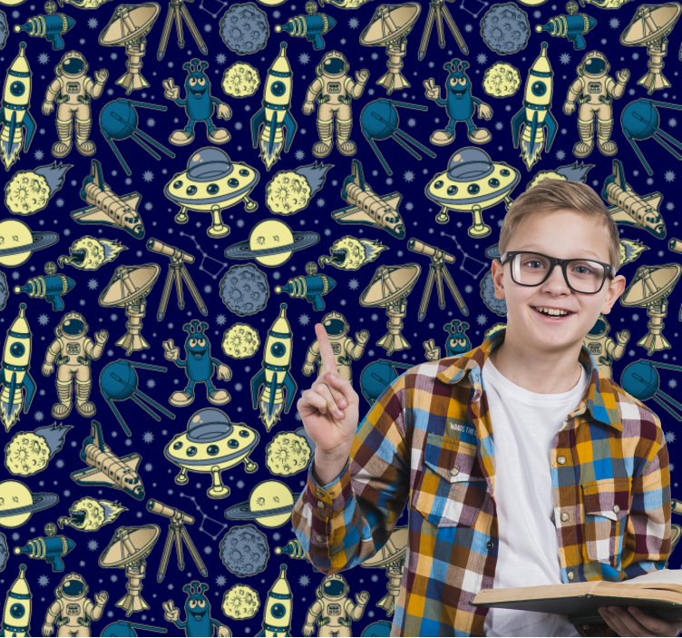 예술적 벽지 우주 탐험 테마 - TenStickers