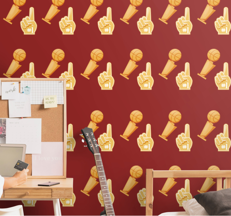 예술적 벽지 스포츠 제스처 모티브 - TenStickers