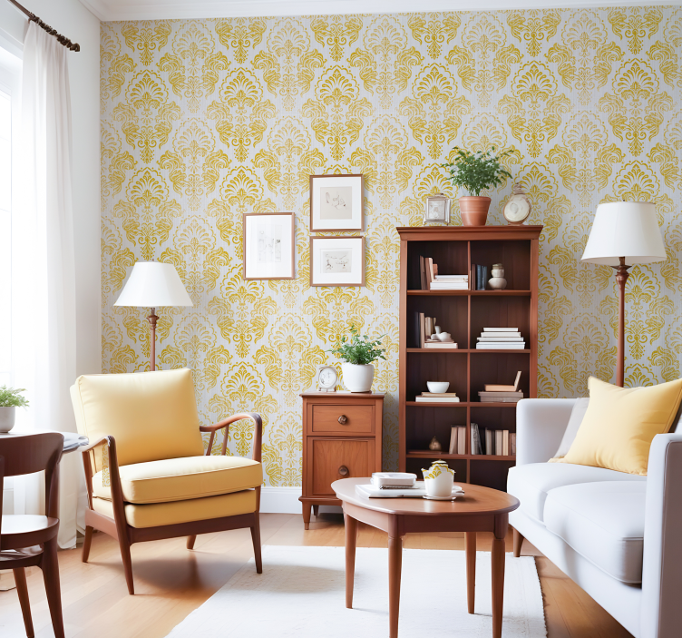 벽지 텍스처 바로코 황금 디자인 - TenStickers