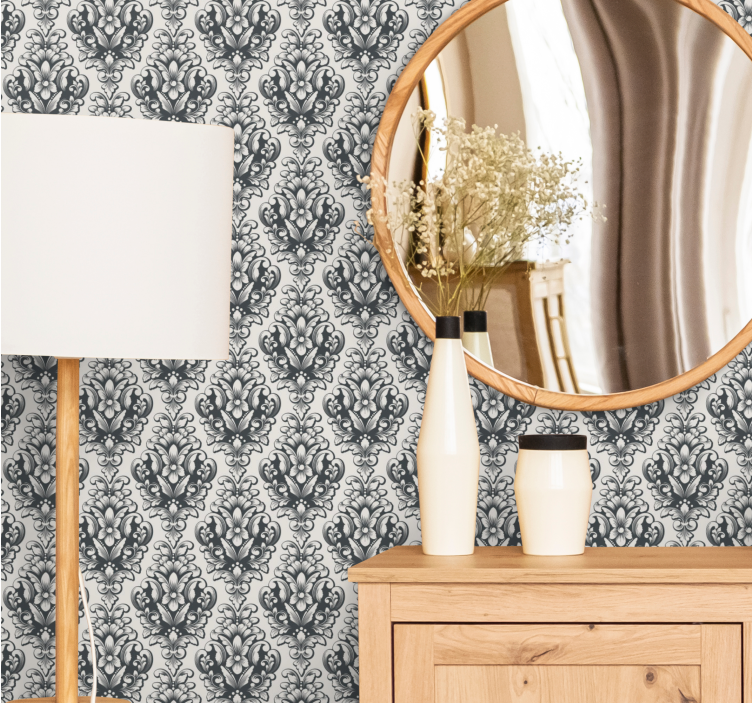 벽지 텍스처 바로코 우아한 식물 형태 - TenStickers