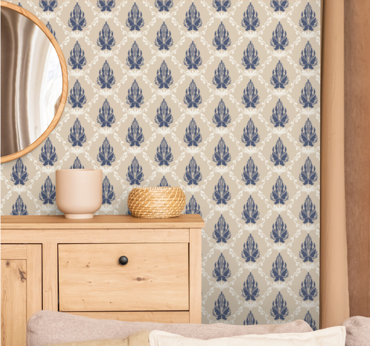 벽지 텍스처 바로코 잎사귀 꽃무늬 - TenStickers