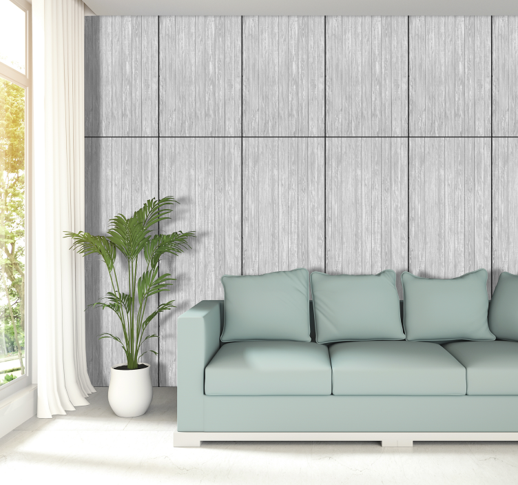 큰 회색 구름 나무 질감 벽지 - TenStickers