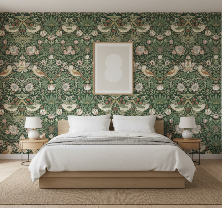 새가 있는 벽지 모리스 스타일 새 - TenStickers