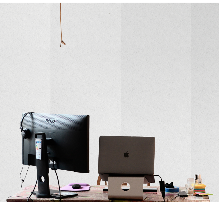 벽돌 벽지 미니멀리스트 작업 공간 - TenStickers