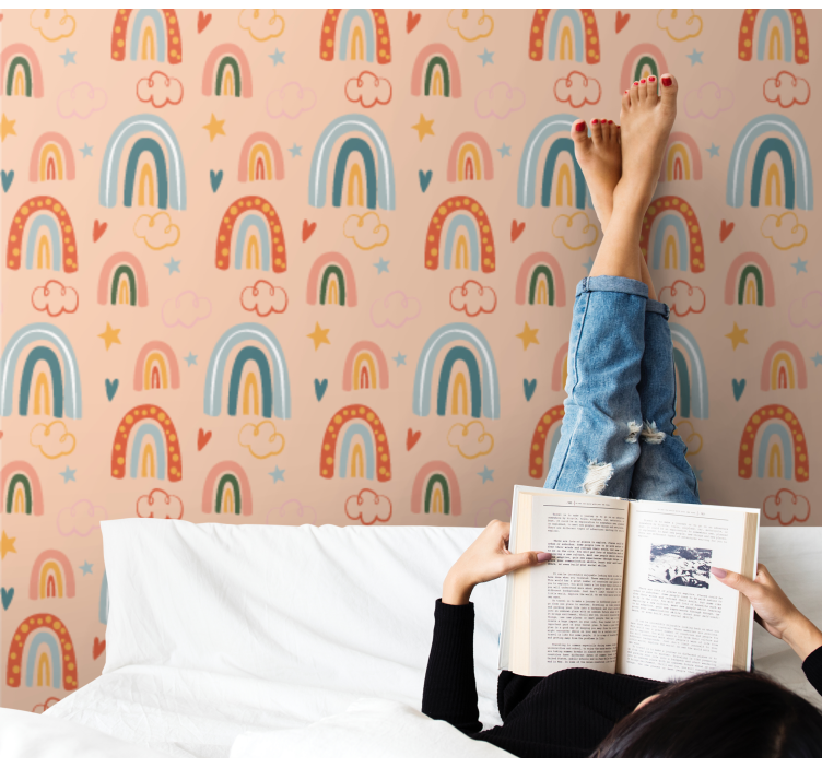 십대 침실 벽지 무지개 꿈의 풍경 - TenStickers