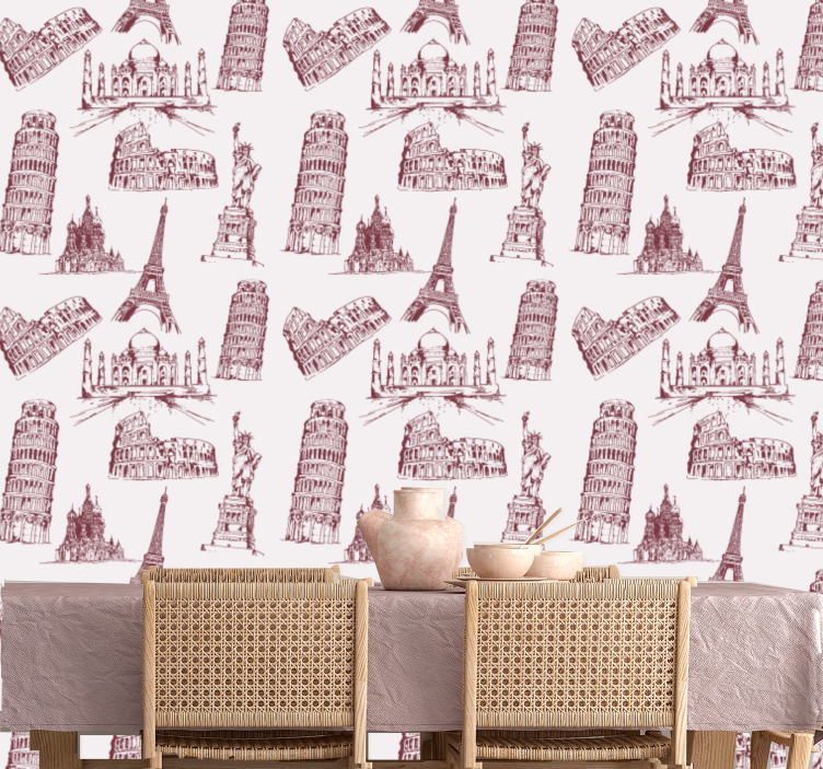 벽지 도시 및 시골 배경 상징적인 기념물 - TenStickers