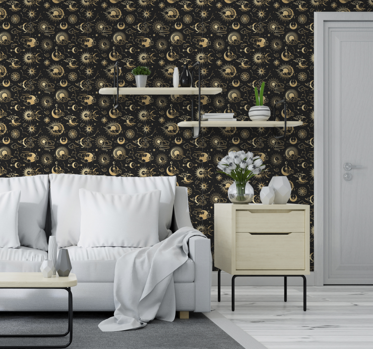 구름과 별 벽지 - TenStickers