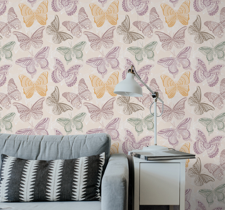 컬러 장식 나비 벽지 - TenStickers