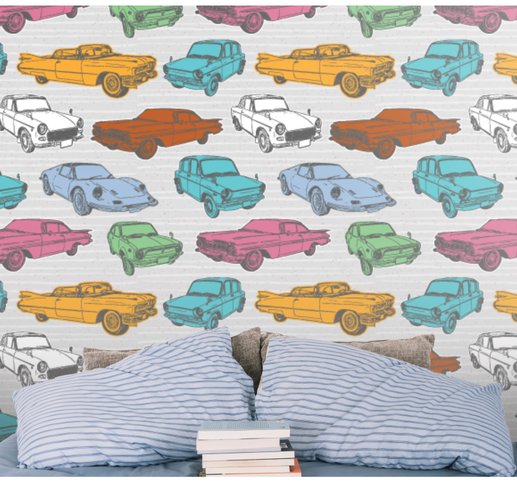 화려한 클래식 자동차 클래식 벽지 - TenStickers