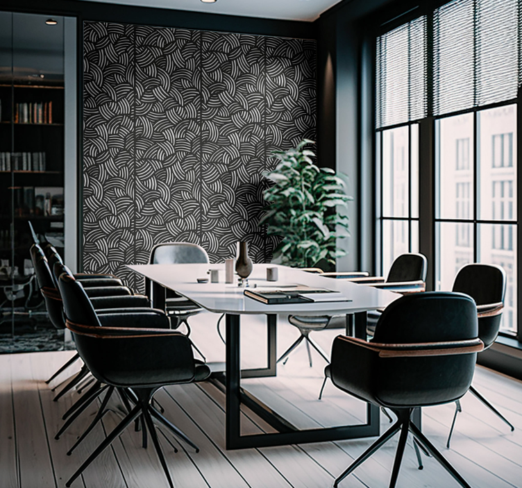 사무실 벽지 굽히는 줄무늬 - TenStickers