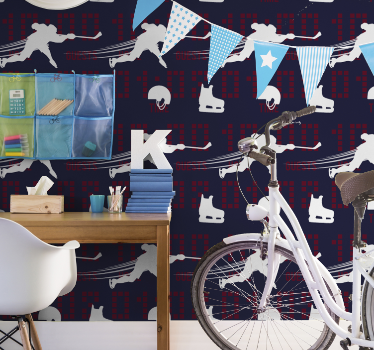 사용자 정의 벽지 아이스 하키 액션 - TenStickers