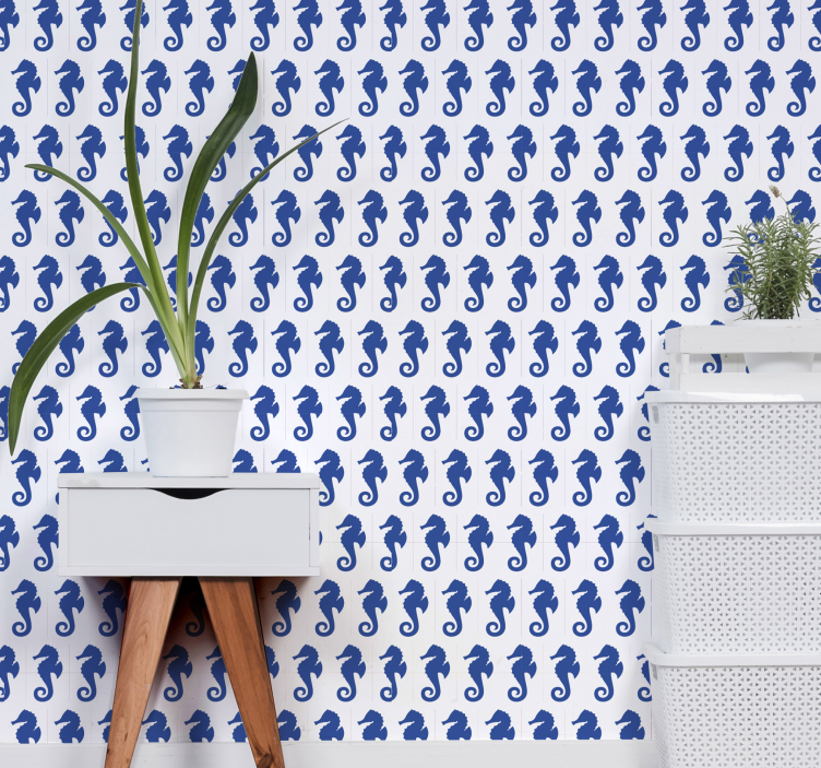 동물 벽지 해마 패턴 - TenStickers