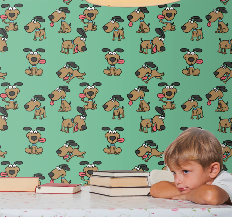 개가있는 벽지 개 만화 재미 - TenStickers