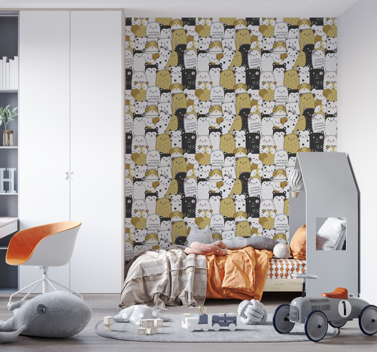 아이의 침실 벽지 귀여운 개 패턴 - TenStickers