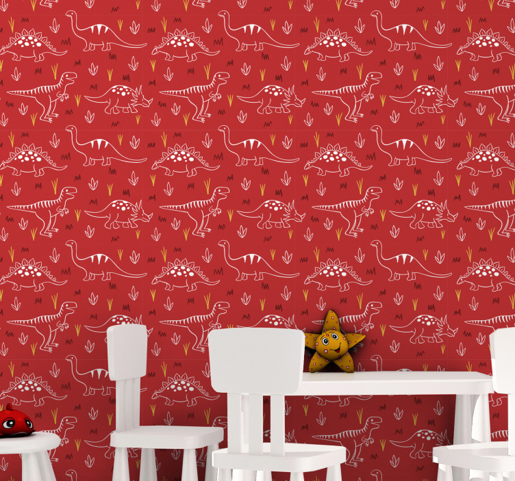 공룡이 있는 벽지 공룡 그림 - TenStickers