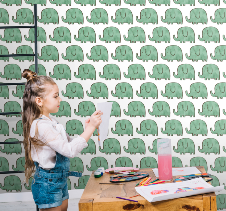 코끼리 벽지 매력적인 코끼리 - TenStickers