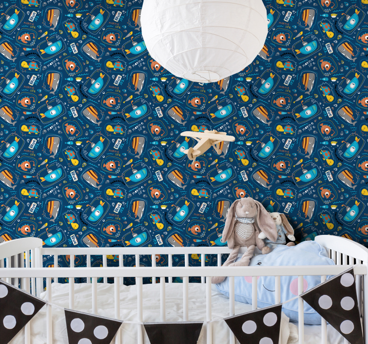 바탕화면 물고기 테마 재미있는 수중 모험 - TenStickers