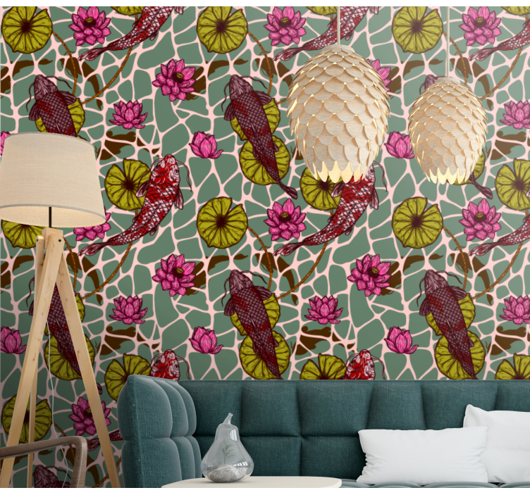 바탕화면 물고기 테마 잉어 연못 모티브 - TenStickers