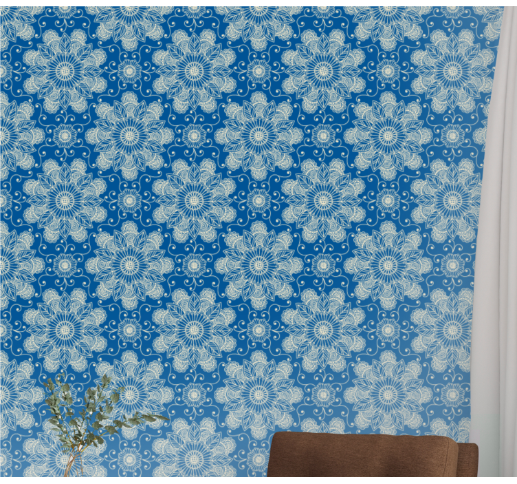 꽃 장식이 있는 벽지 화려한 꽃 - TenStickers