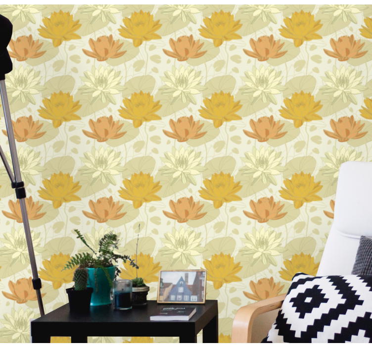 꽃이 있는 벽지 꽃꽂이 패턴 - TenStickers