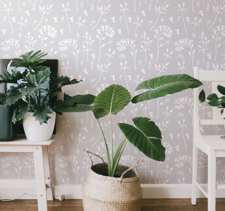 꽃이 있는 벽지 꽃 식물 - TenStickers