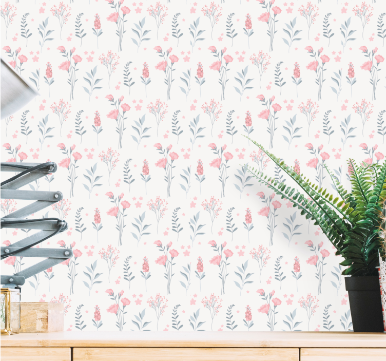 꽃이 있는 벽지 플로랄 가든 스타일 - TenStickers