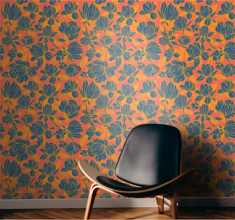 꽃이 있는 벽지 생동감 넘치는 꽃 조화 - TenStickers