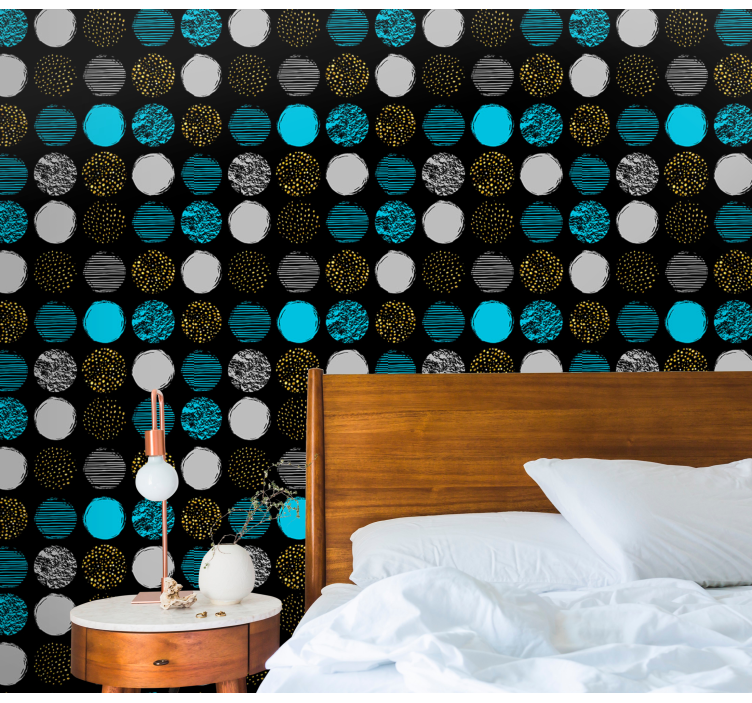 기하학적 벽지 기하학적 도트 앙상블 - TenStickers