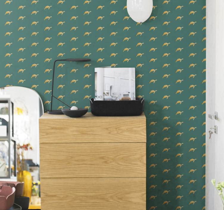 기하학적 거북이 동물 벽지 - TenStickers