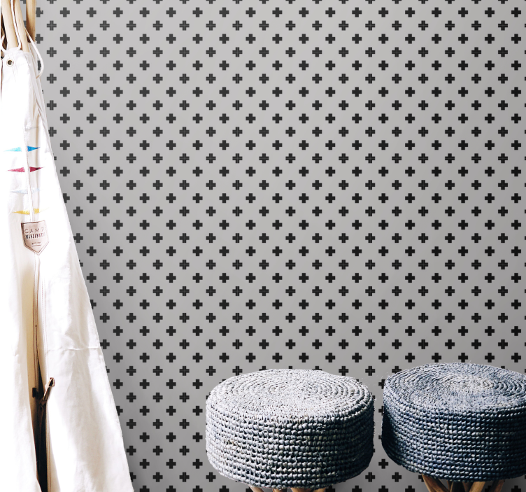 기하학적 벽지 크로스 패턴 - TenStickers