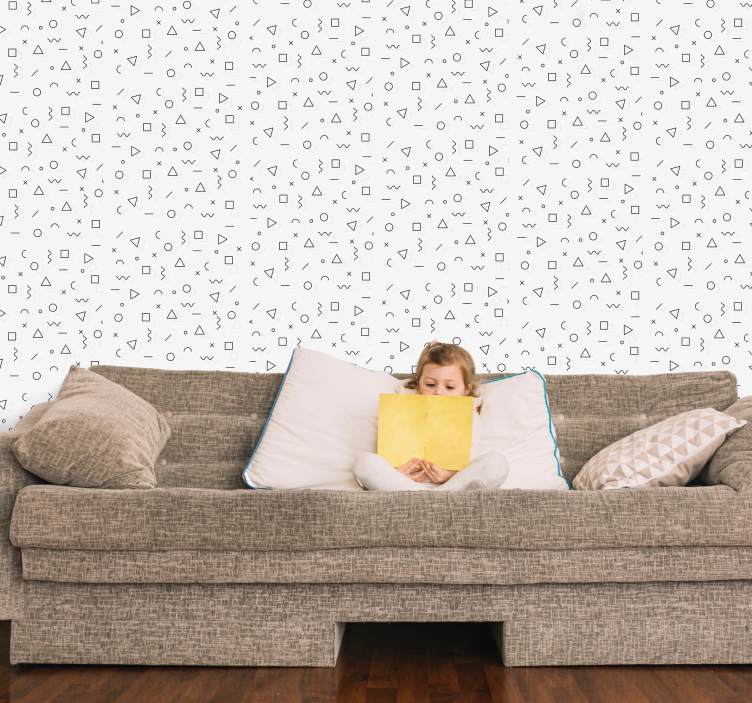 기하학적 벽지 미니멀리스트 형태 디자인 - TenStickers