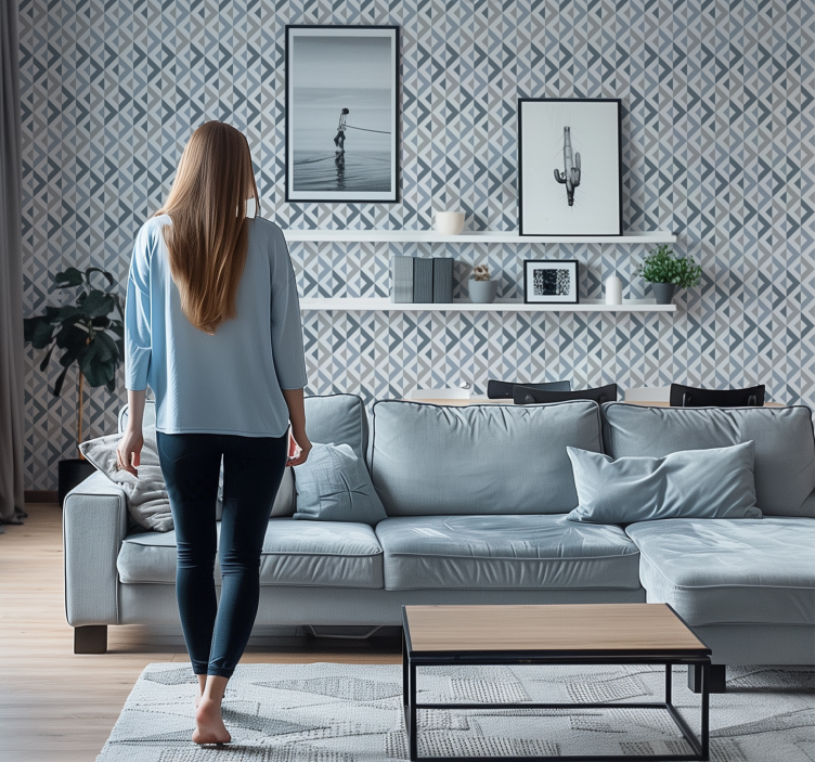 기하학적 벽지 직물 효과 - TenStickers