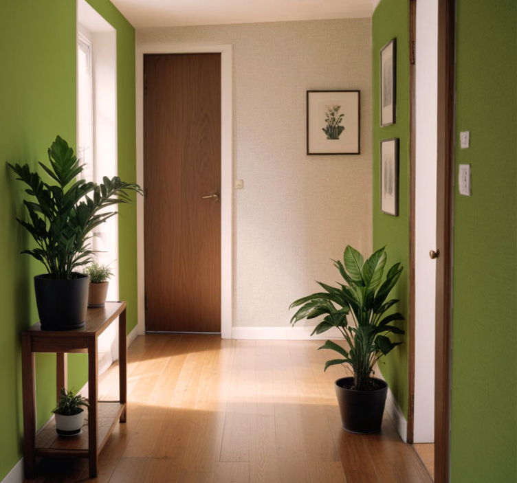 복도 벽지 베이지색 리넨 효과 - TenStickers