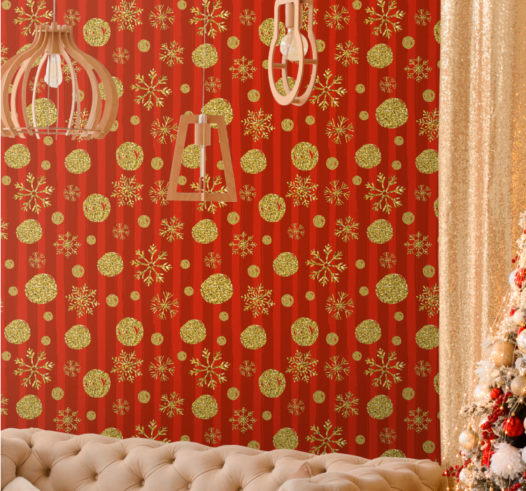 크리스마스 벽지 축제 반짝이 장식품 - TenStickers