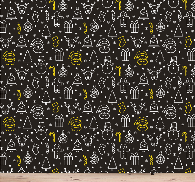 크리스마스 벽지 축제 시즌 아이콘 - TenStickers