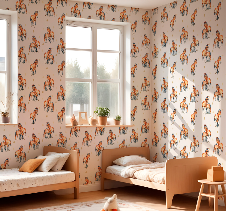 단어가 있는 배경 화면 어미와 망아지 - TenStickers