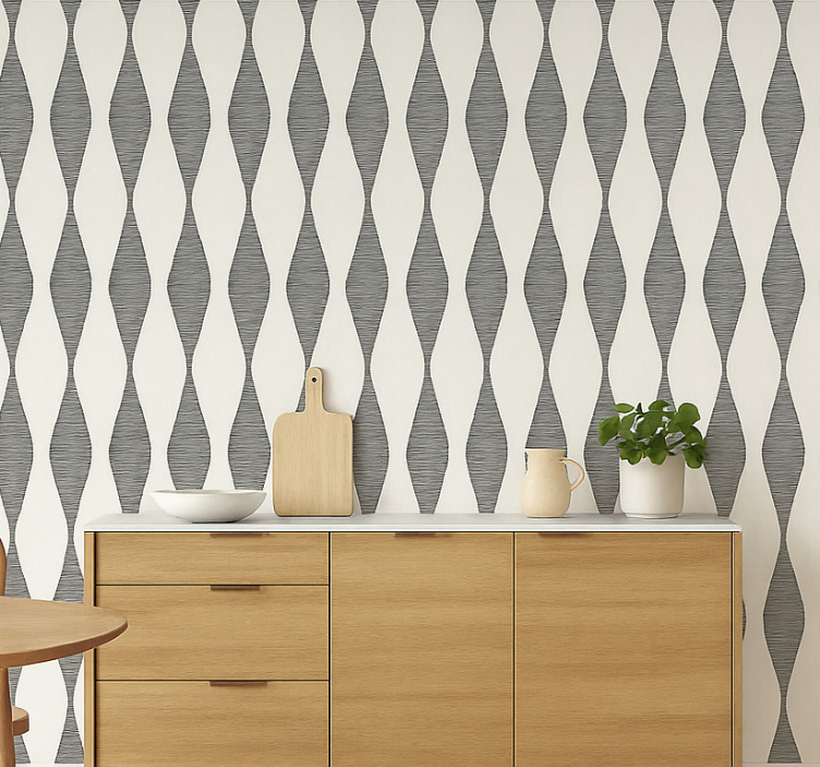 주방 벽지 라바울 이캇 베이지 모티브 - TenStickers