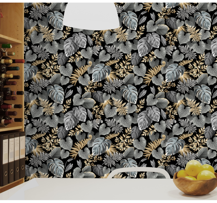 나뭇잎이 있는 벽지 식물 태피스트리 - TenStickers