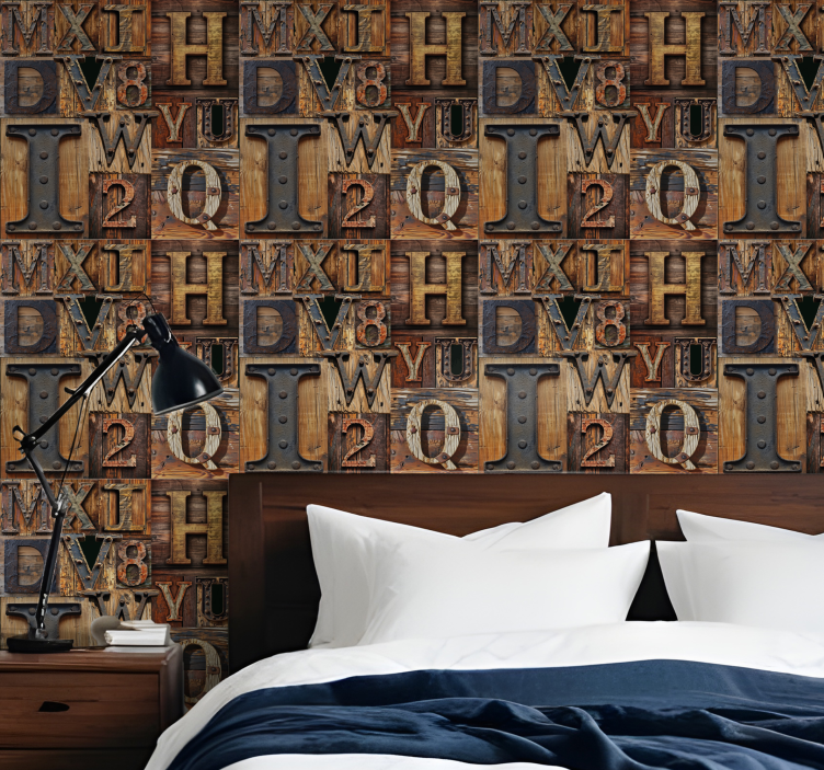 문자가 새겨진 벽지 3d 효과 - TenStickers