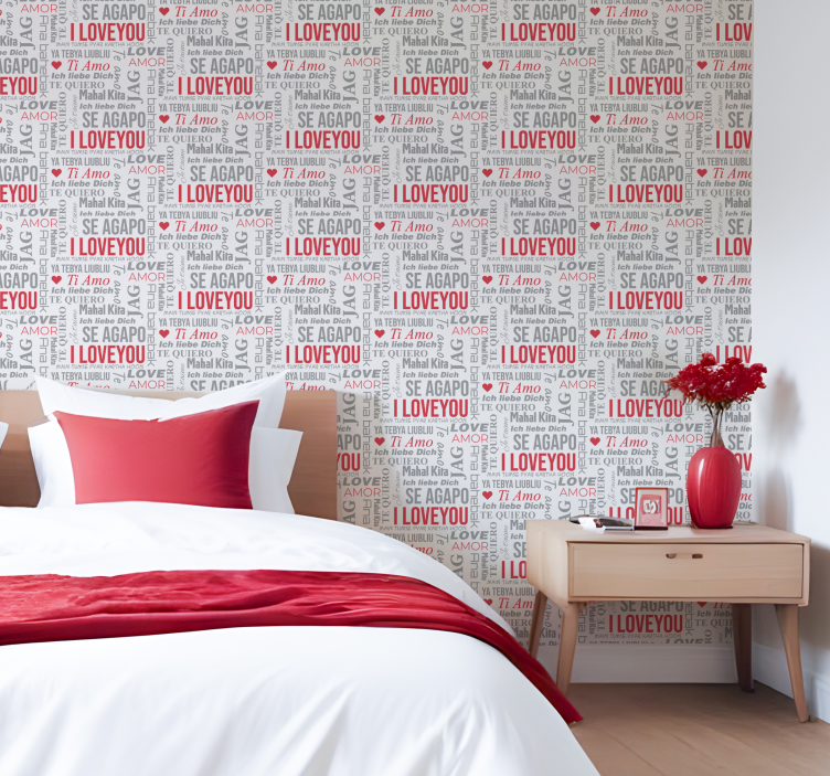 문자가 새겨진 벽지 i love you - TenStickers
