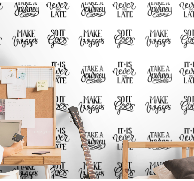 문자가 새겨진 벽지 동기 부여 명언 - TenStickers