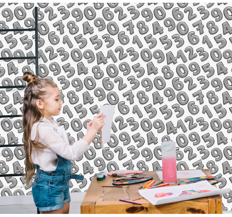 문자가 새겨진 벽지 숫자 배열 - TenStickers