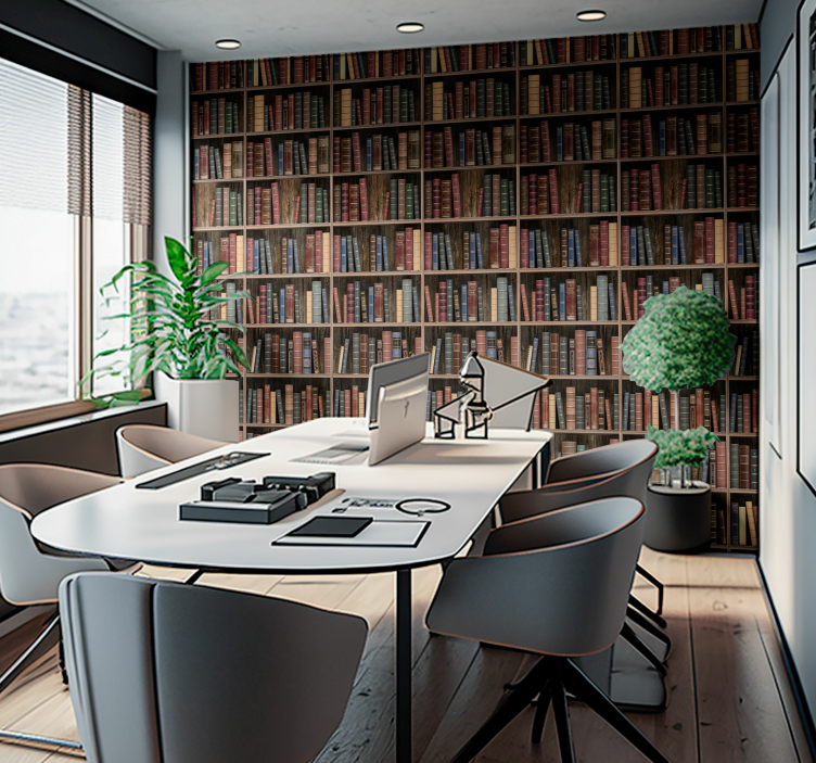 사무실 벽지 도서관 책 - TenStickers