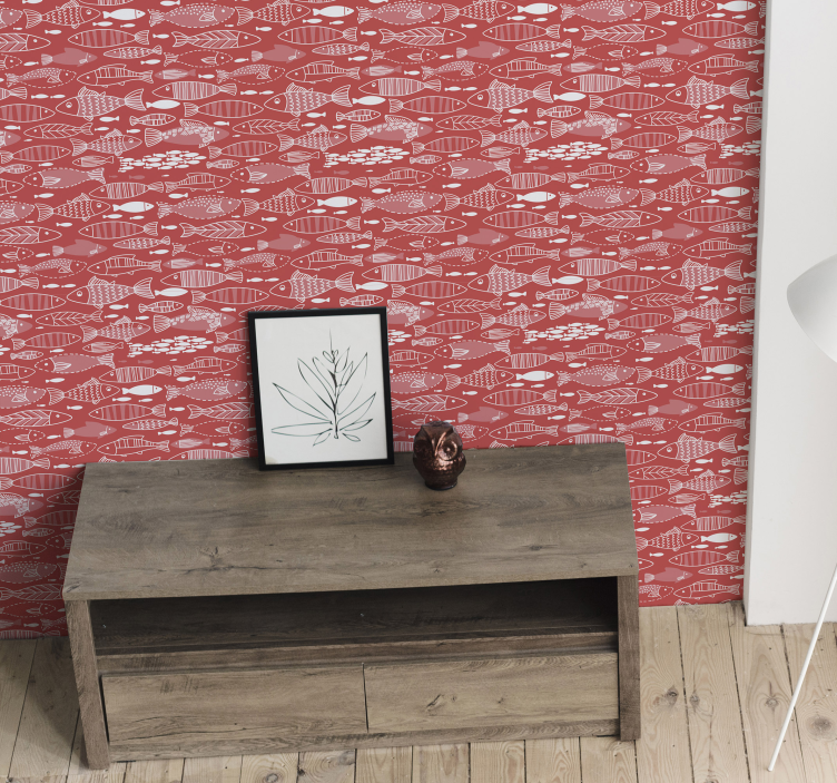 바다 동물 아래 많은 물고기 벽지 - TenStickers