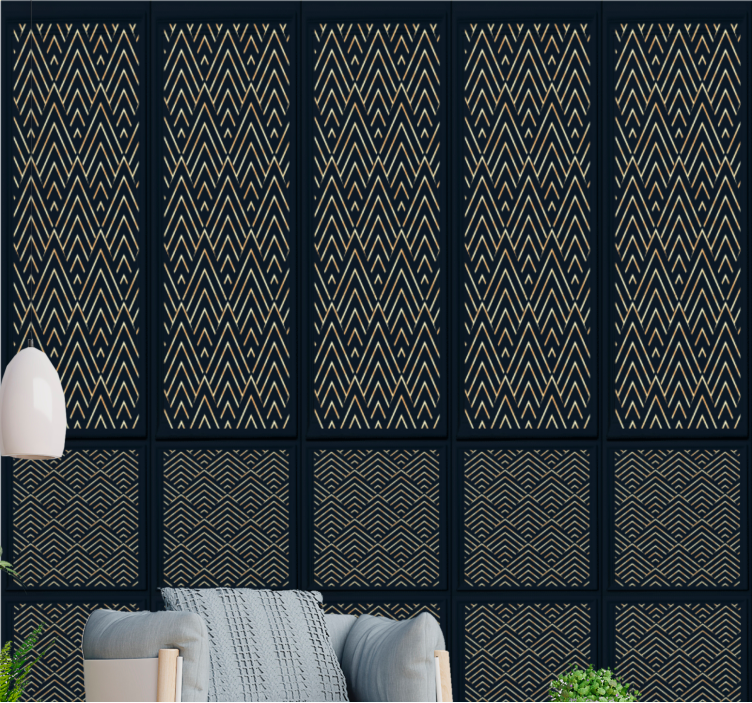 마스터 침실 벽지 스타일리시 지그재그 라인 - TenStickers